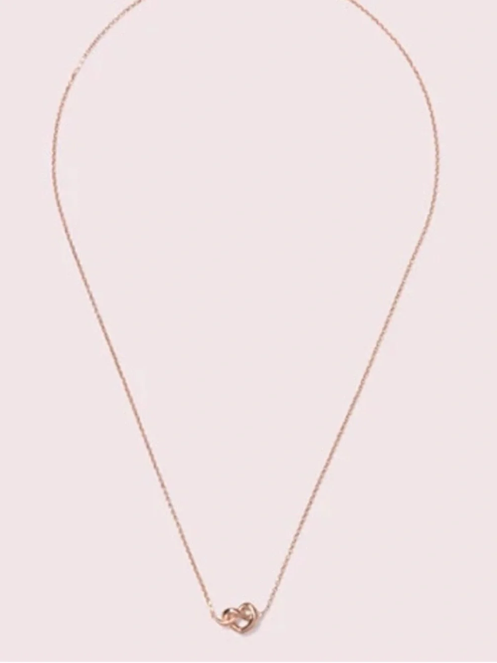 Kate Spade Loves Me Knot Mini Pendant Necklace Rose Gold NWT